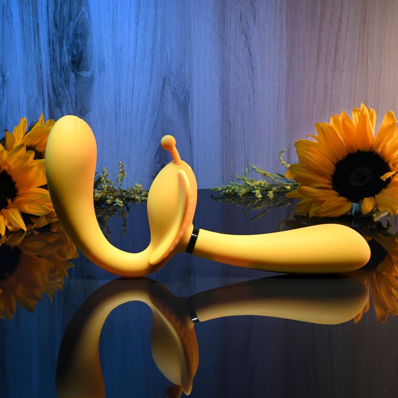 Evolved - the monarch - strapless strap-on vibrator - Product side view  | Flirtybay.com.au